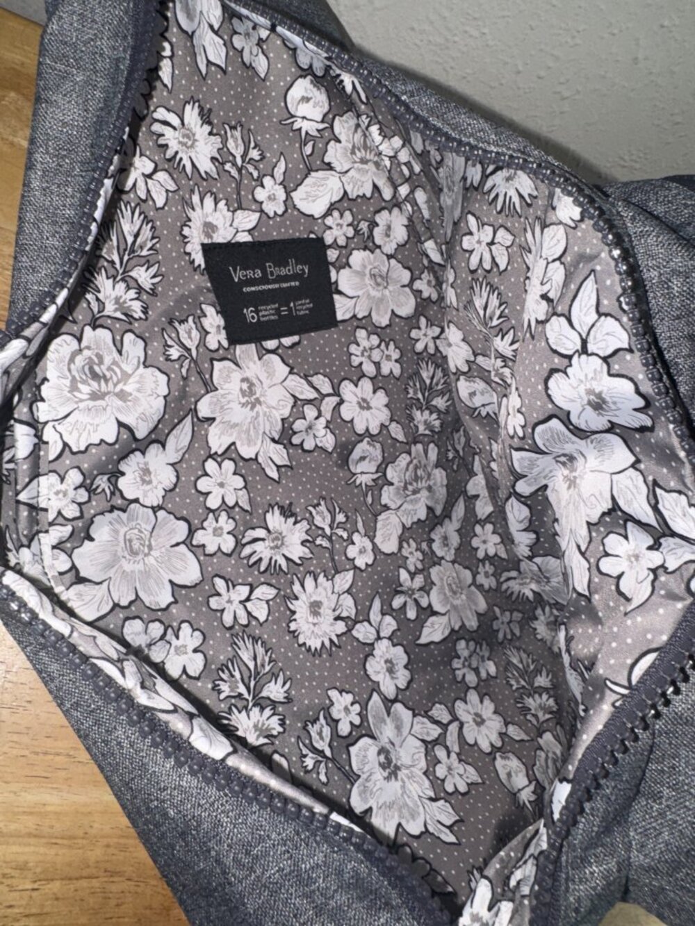 Vera Bradley ReActive Sling Backpack in Gray Heather NWT - Picture 6 of 10